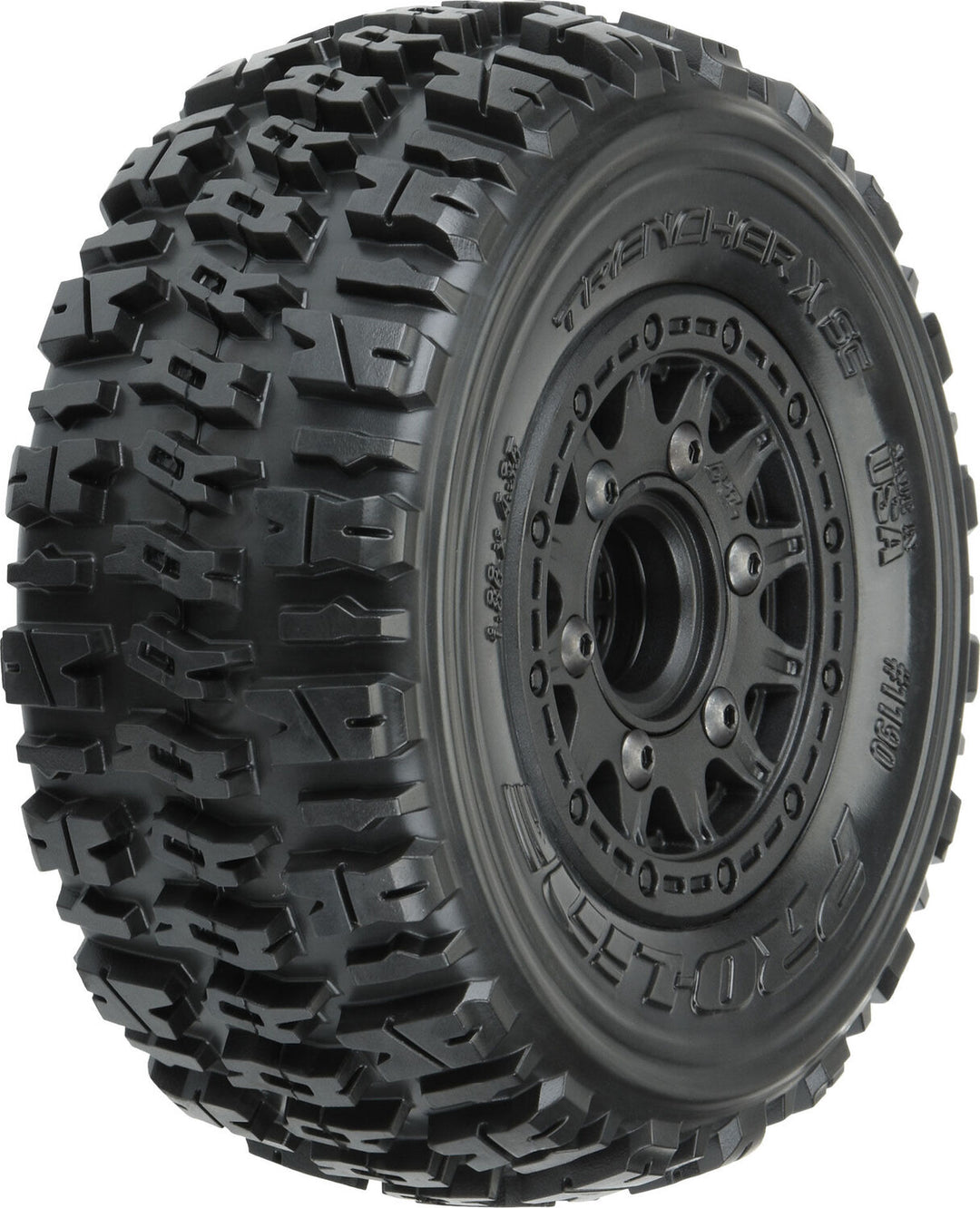 1/10 Trencher X Front/Rear 2.2"/3.0" SC Mounted 12mm Black Raid (2)