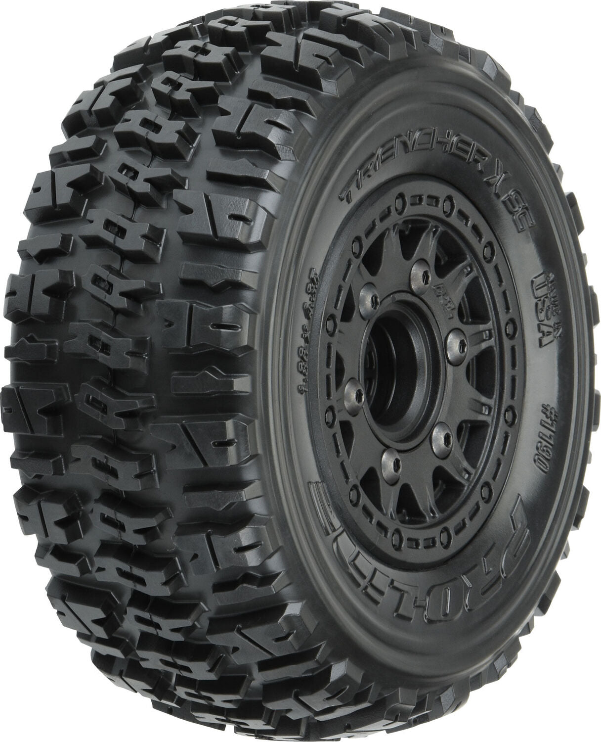 1/10 Trencher X Front/Rear 2.2"/3.0" SC Mounted 12mm Black Raid (2)