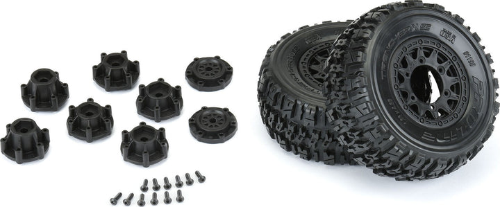 1/10 Trencher X Front/Rear 2.2"/3.0" SC Mounted 12mm Black Raid (2)