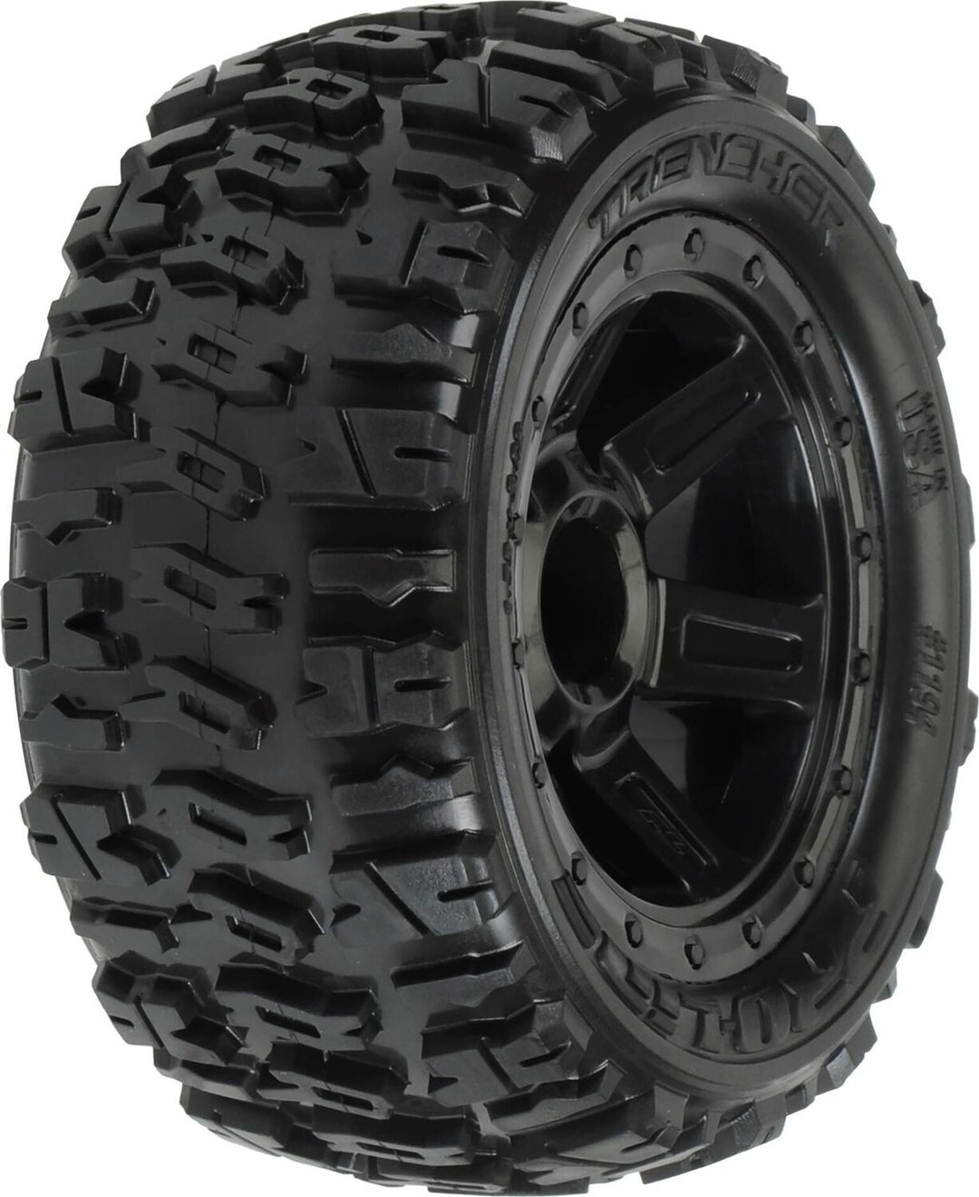 1/16 Trencher M2 Fr/Rr 2.2" Tires Mounted 12mm Blk Desperado (2)