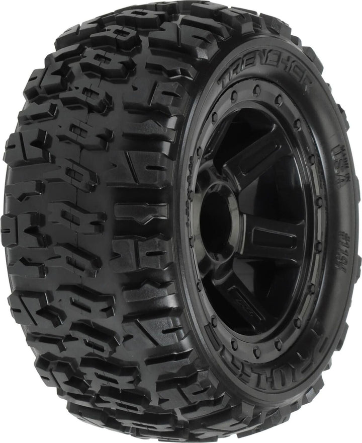 1/16 Trencher M2 Fr/Rr 2.2" Tires Mounted 12mm Blk Desperado (2)