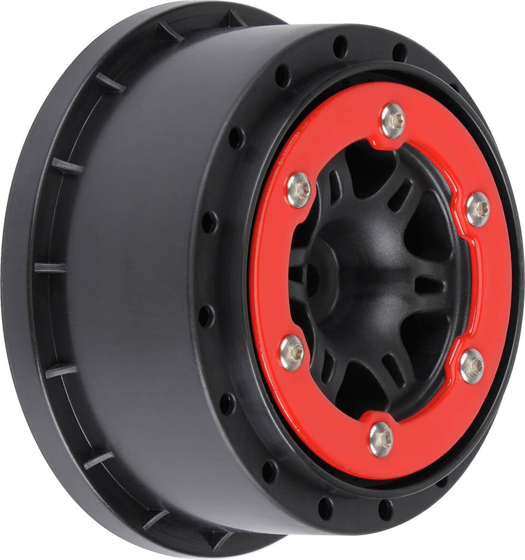 1/10 Split Six Rear 2.2"/3.0" 12mm Short Course Wheels (2) Red/Black