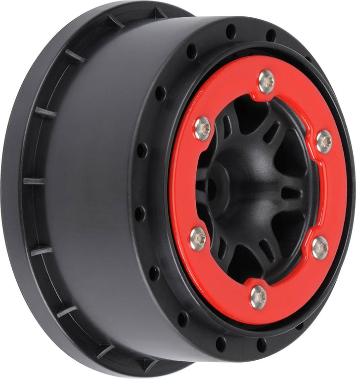1/10 Split Six Rear 2.2"/3.0" 12mm Short Course Wheels (2) Red/Black