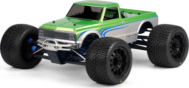 1/8 1972 Chevy C-10 Long Bed Clear Body: Monster Truck