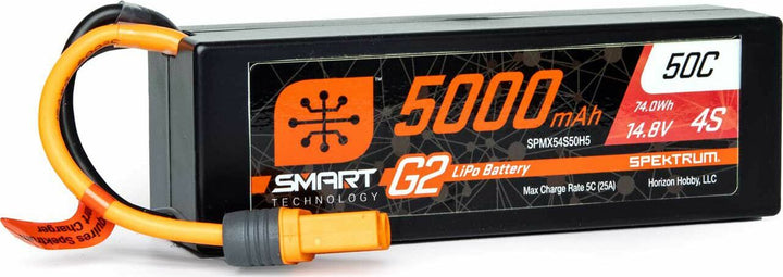 14.8V 5000mAh 4S 50C Smart G2 Hardcase LiPo Battery: IC5