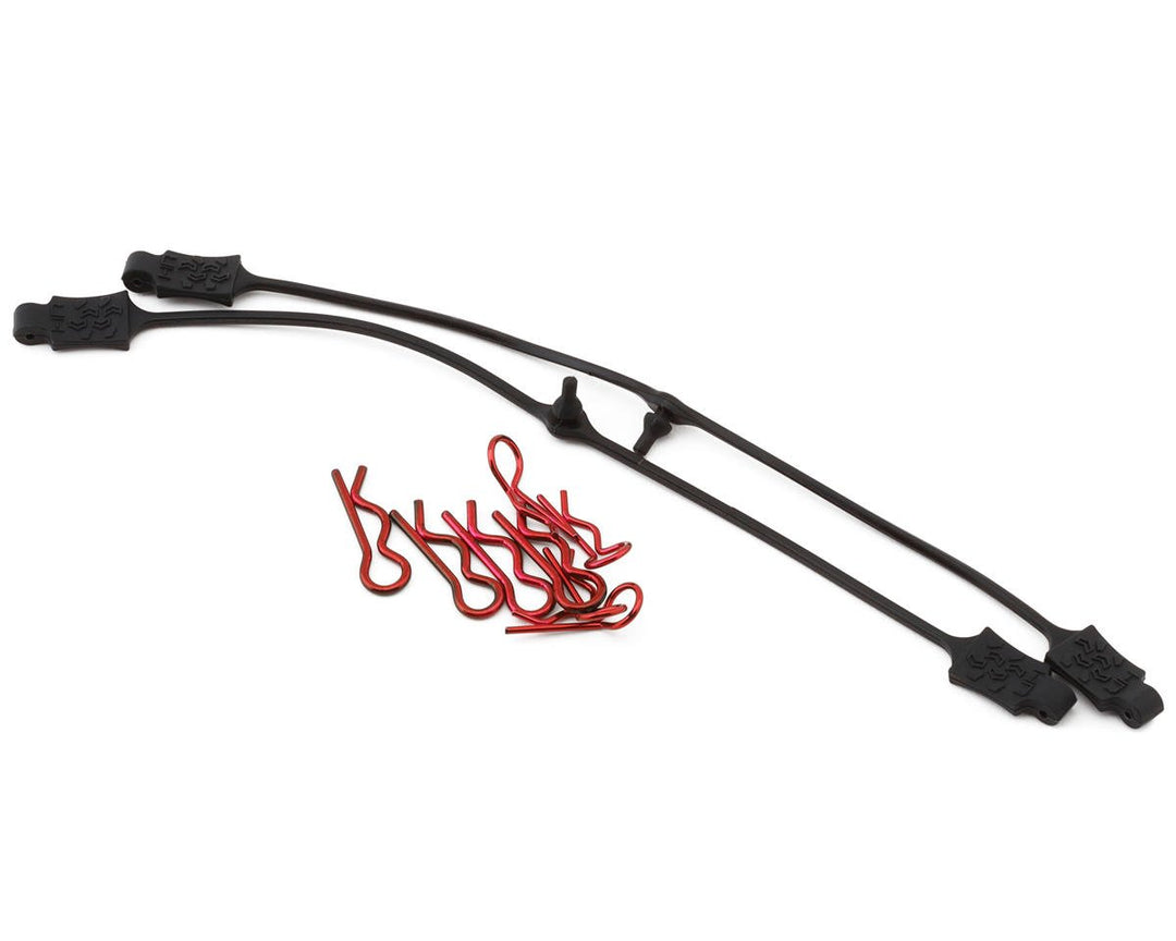 Hot Racing 1/8 &amp; 1/10 Body Clip Retainer Set (Red) (2) BWP123ET02