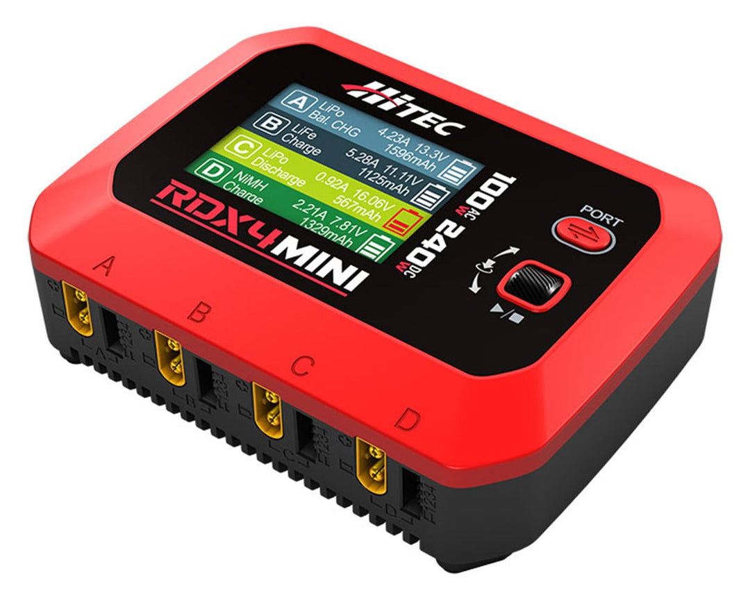 Hitec RDX4 Mini Quad Smart LiPo Battery Balance Charger HRC44350
