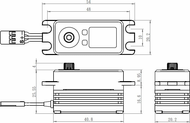 Monster Low Profile Steel Gear Servo .08sec/347oz @ 7.4V