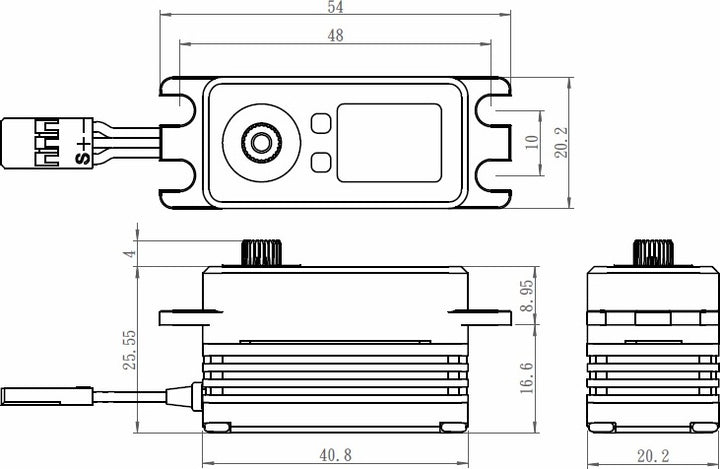 Monster Low Profile Steel Gear Servo .08sec/347oz @ 7.4V