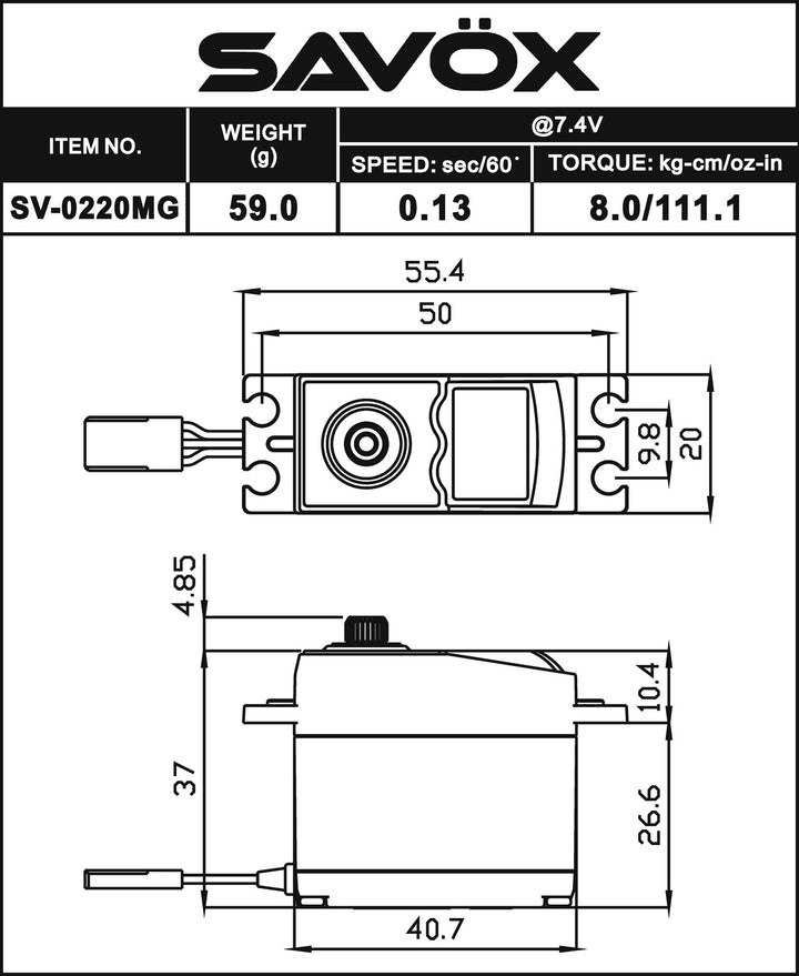 HIGH VOLTAGE STD DIGITAL SERVO 0.13/111.1 @7.4