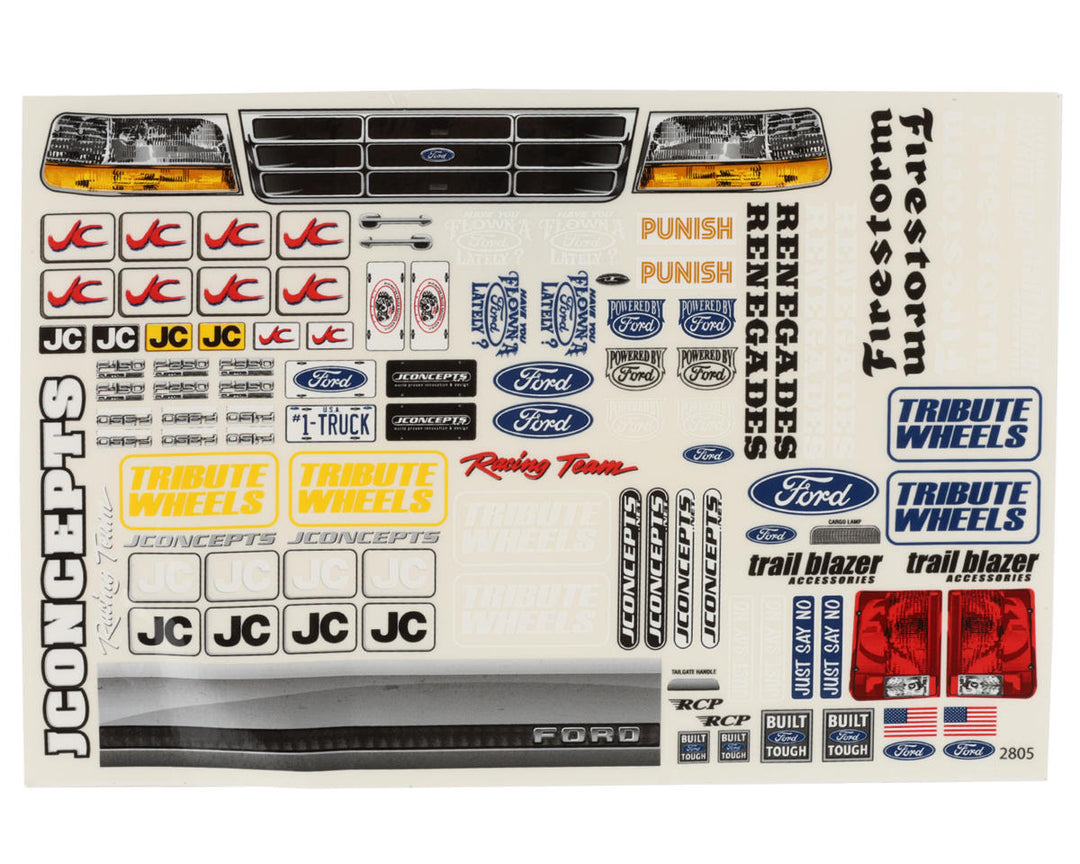 JConcepts 1993 Ford F250 Raptor "BIGFOOT" Monster Truck Body (Clear) (13") 0404TW