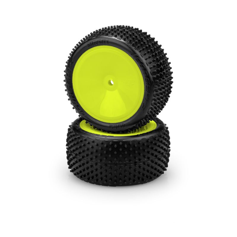 JConcepts Siren LP 2.2" Pre-Mounted Rear Buggy Carpet Tires (Yellow) (2) (Pink) 4029-201021