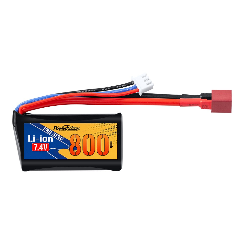 Powerhobby Li-ion 7.4V 800mAh Battery w Deans Plug : BlackZone Slyder