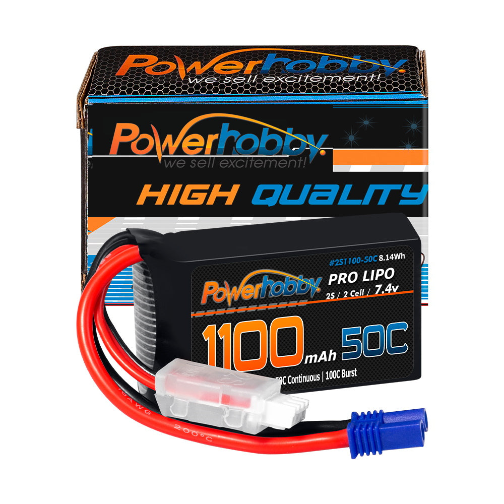 Powerhobby 2S 1100mAh 50C LiPo Battery w EC2 Plug : Losi Mini-B Mini-T 2.0 JRX2