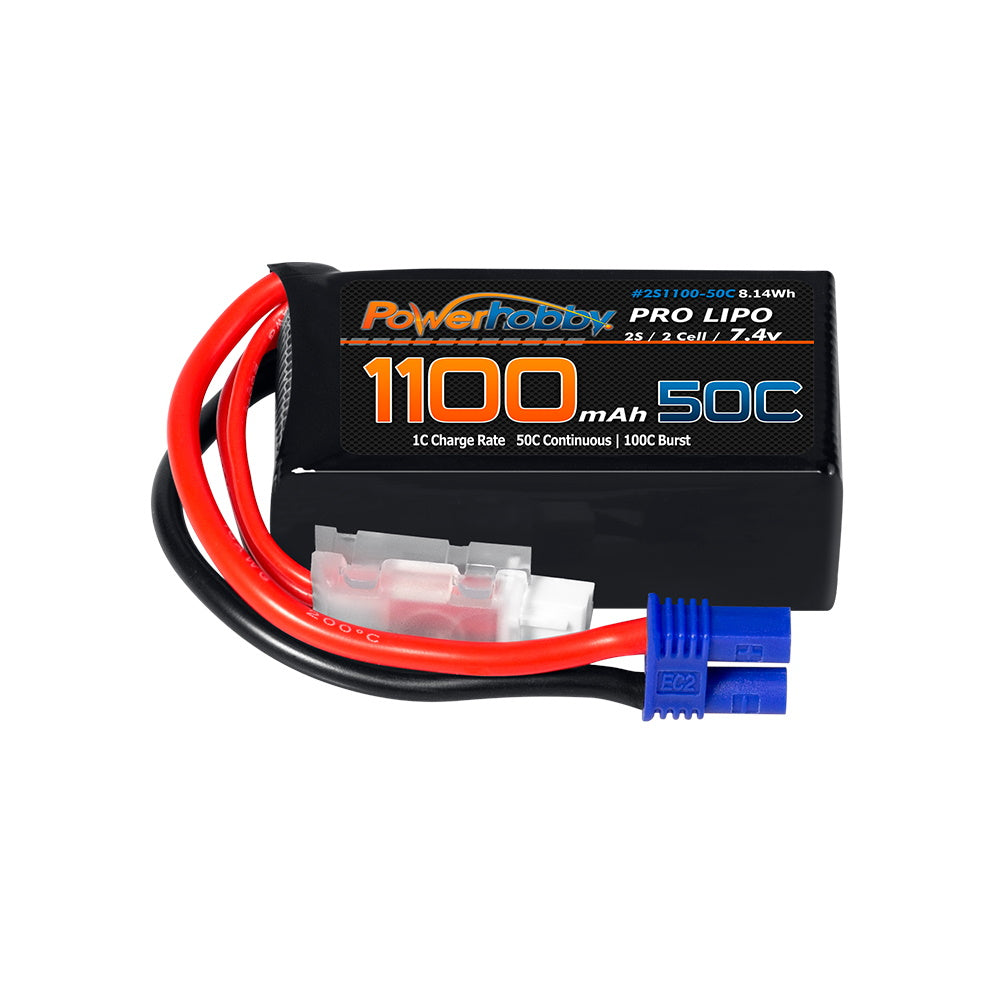 Powerhobby 2S 1100mAh 50C LiPo Battery w EC2 Plug : Losi Mini-B Mini-T 2.0 JRX2