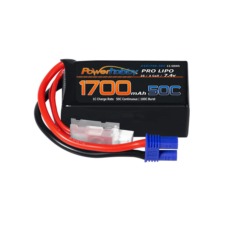 Powerhobby 2S 1700mAh 50C LiPo Battery w EC2 Plug