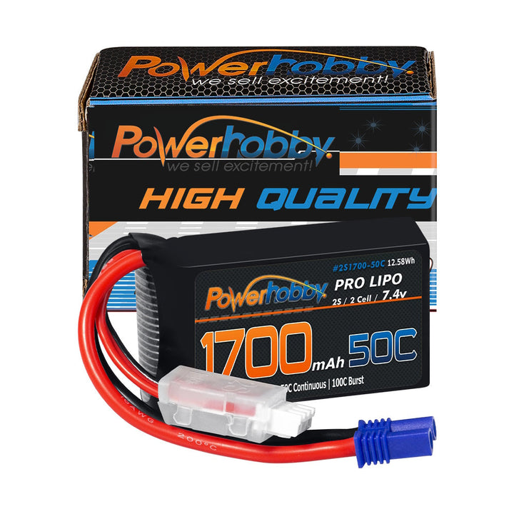 Powerhobby 2S 1700mAh 50C LiPo Battery w EC2 Plug