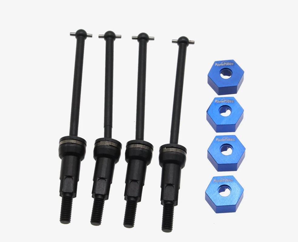 Power Hobby Front &amp; Rear CVD Axles Drive Shafts, Black, for Arrma Grom, 6573