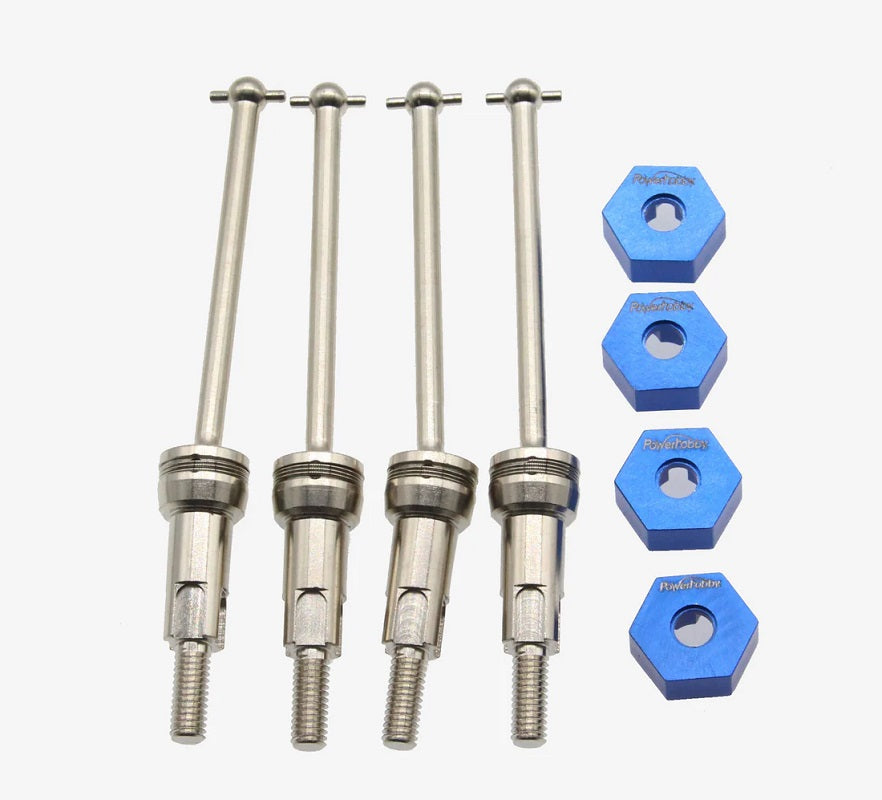 Power Hobby Front &amp; Rear CVD Axles Drive Shafts, Silver, for Arrma Grom 6573