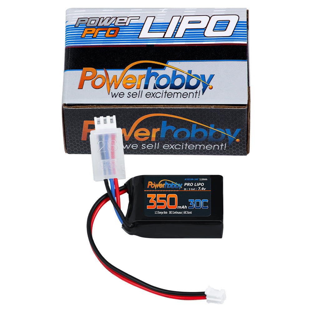 Powerhobby 7.4V 350mAh 2S 50C LiPo Battery w PH2.0 Plug Fits Losi Mico-B PHB7001