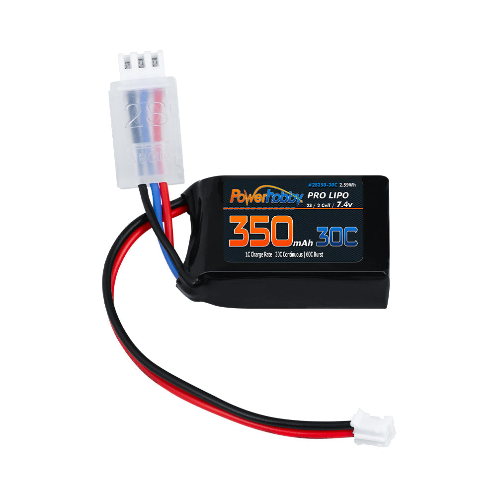 Powerhobby 7.4V 350mAh 2S 50C LiPo Battery w PH2.0 Plug Fits Losi Mico-B PHB7001