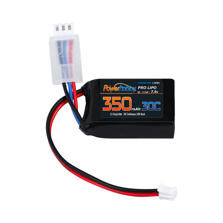 Powerhobby 7.4V 350mAh 2S 50C LiPo Battery w PH2.0 Plug Fits Losi Mico-B PHB7001