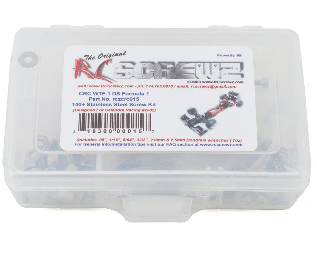 RC Screwz CRC WTF1 DS Formula 1 Stainless Steel Screw Kit RCZCRC015
