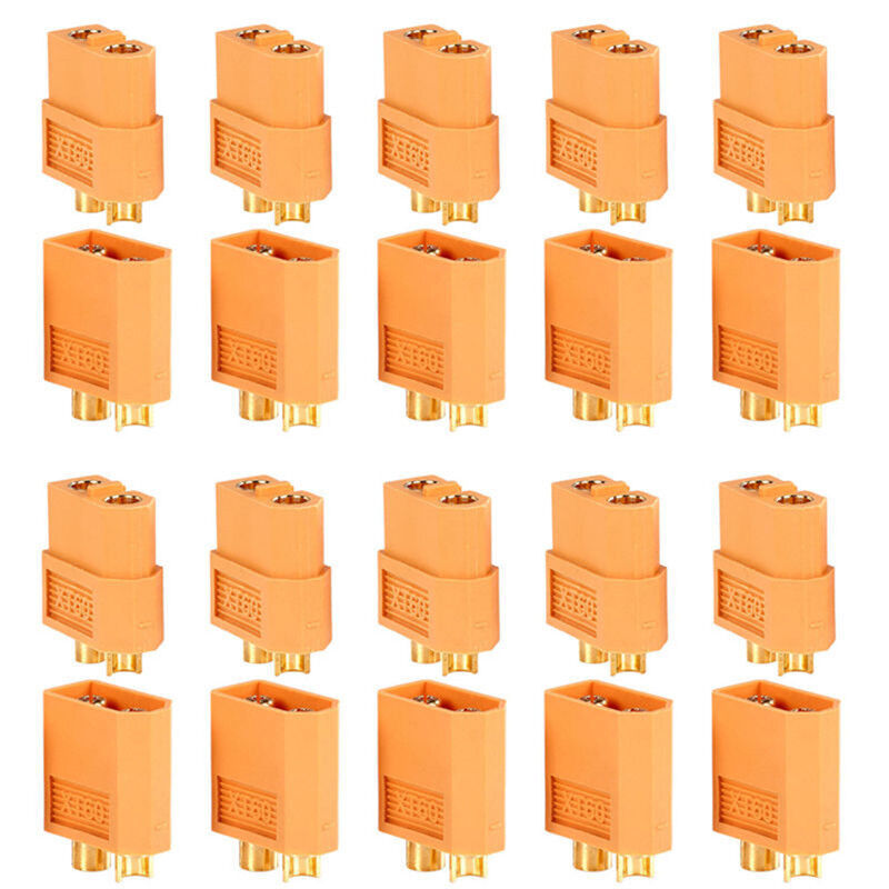 Excel RC - EX-10055 XT60 Connectors Pair (10 Male / 10 Female) Yellow