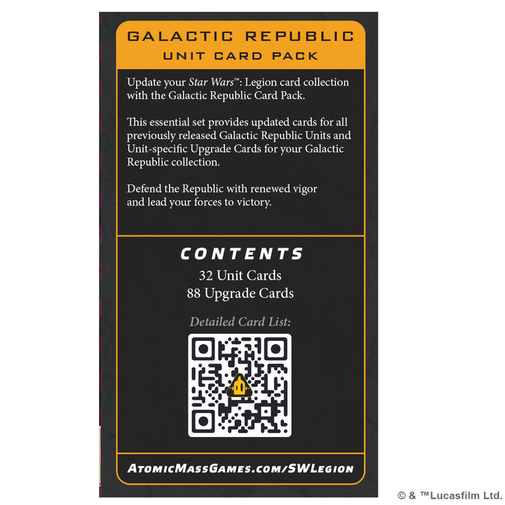 Star Wars: Legion - Galactic Republic Card Pack SWQ07EN