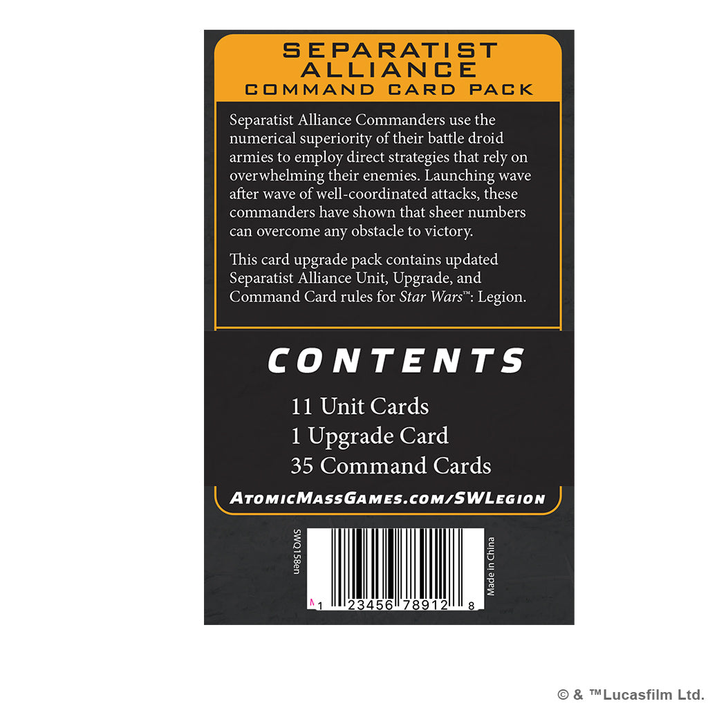 Star Wars: Legion - Separatist Alliance Command Card Pack SWQ158EN