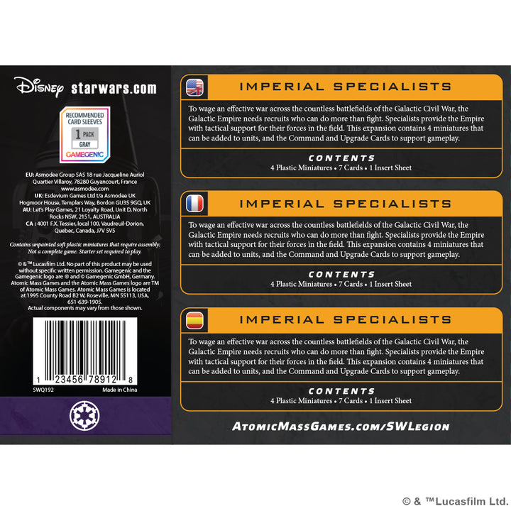 Star Wars: Legion - Imperial Specialists (SWQ192)