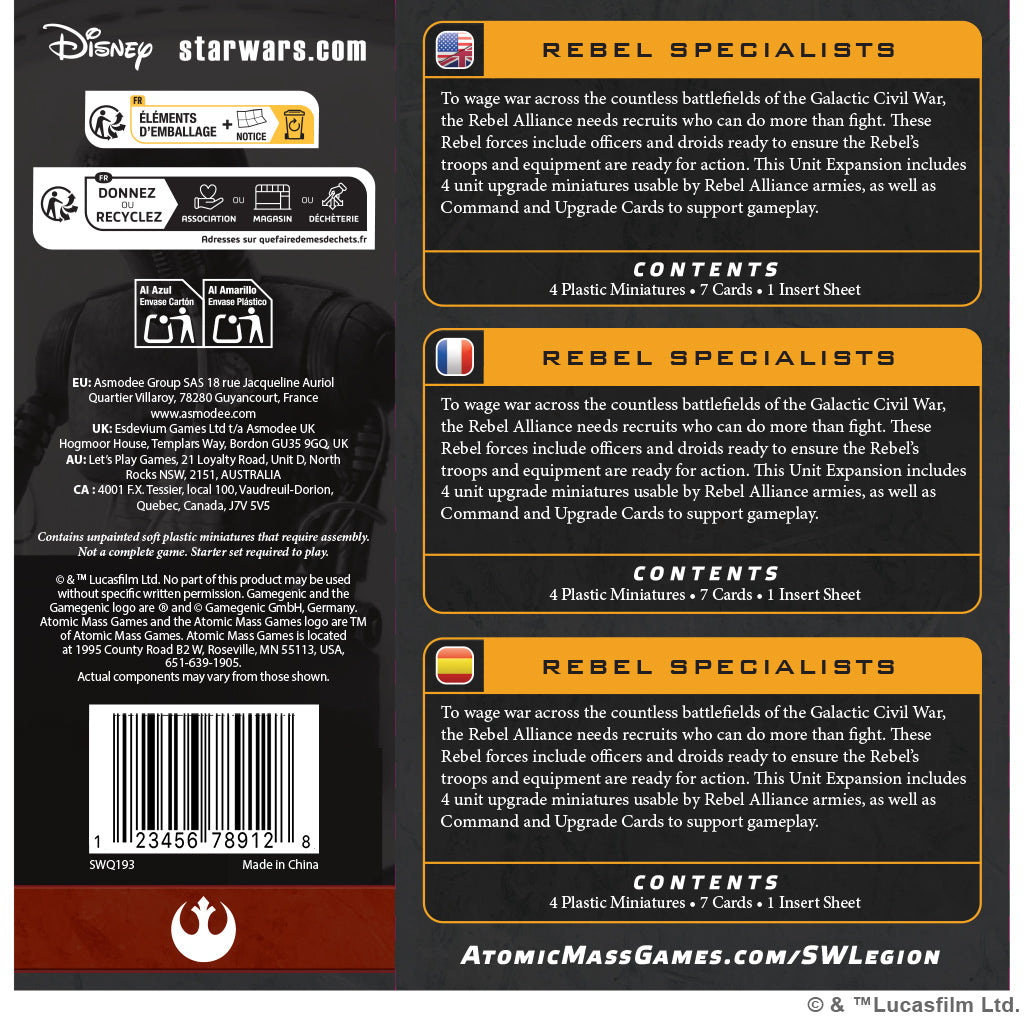 Star War: Legion - Rebel Specialists (SWQ193)
