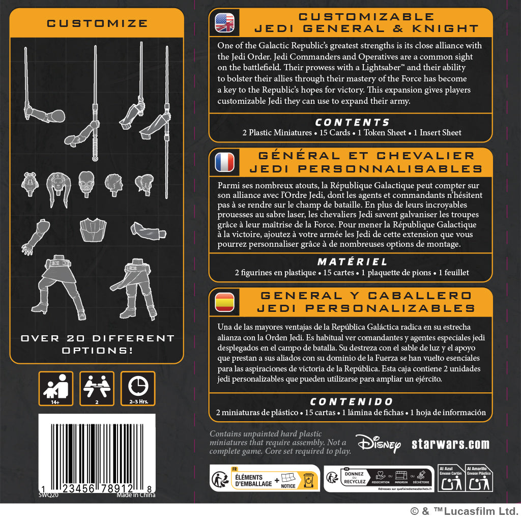 Star Wars: Legion - Customizable Jedi General &amp; Knight (SWQ20)