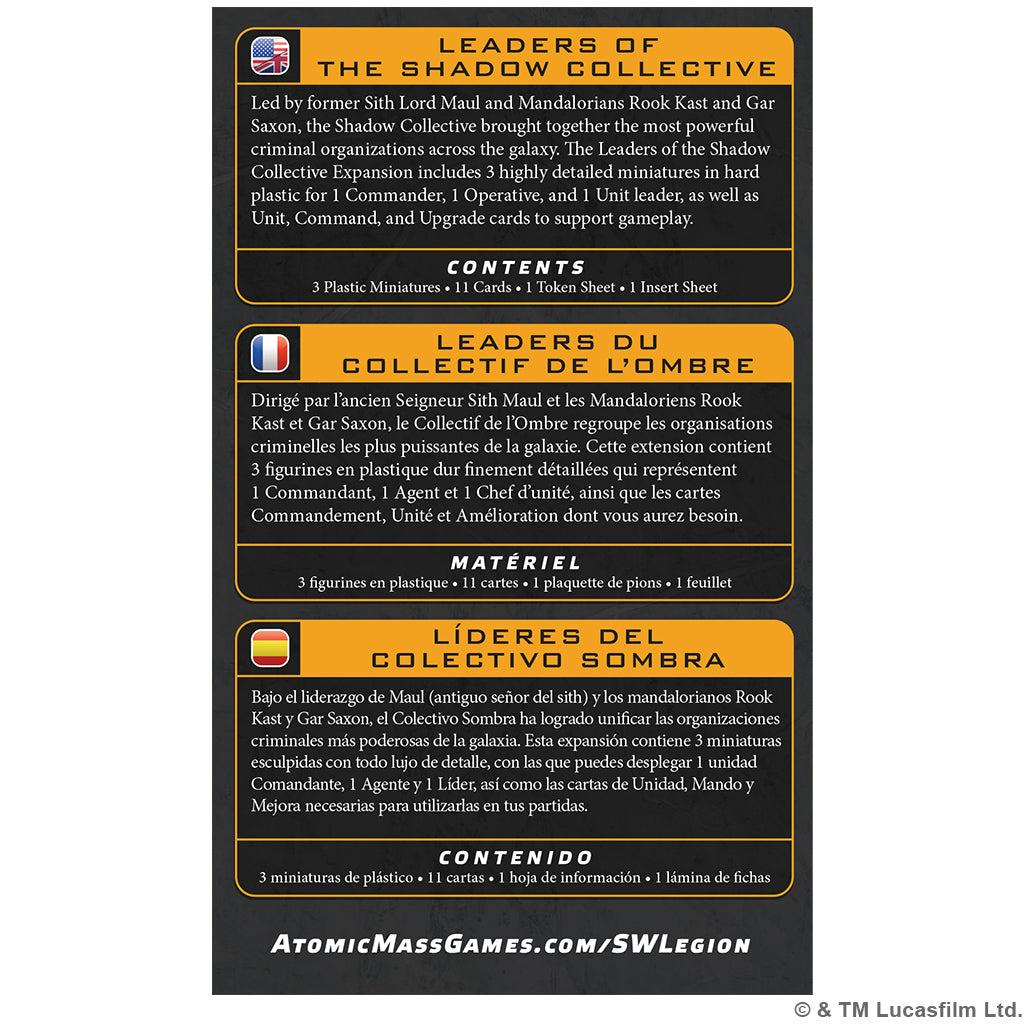 Star Wars: Legion - Leaders of the Shadow Collective (SWQ77)
