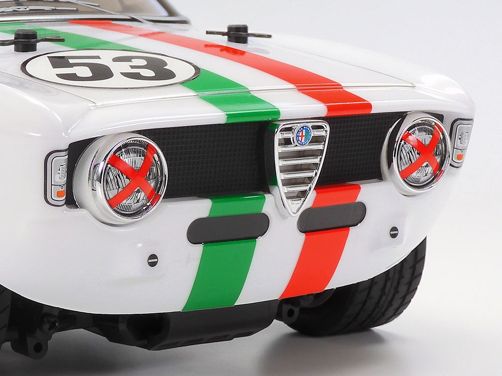 Tamiya RC Alfa Romeo Giulia Sprint, MB-01 GTA White Painted Body 47501