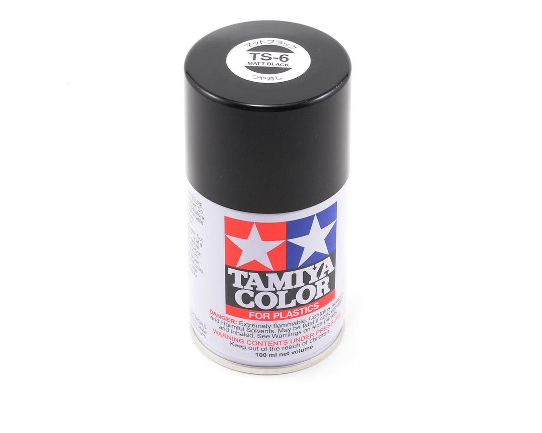 Tamiya TS-6 Matte Black Lacquer Spray Paint (100ml) 85006