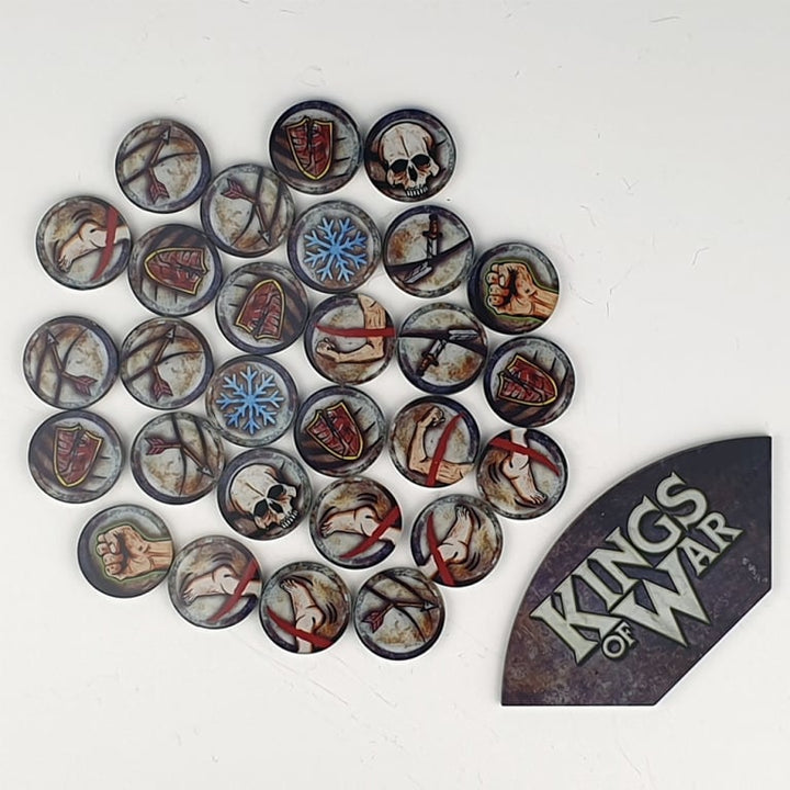 Kings of War Game token set  &amp; Arc Template MGKWM108
