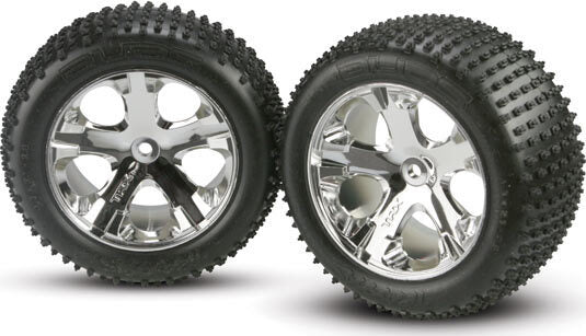 Tires &amp; wheels, assembled, glued (2.8") (All-Star chrome wheels, Alias tires, foam inserts) (electric rear) (2)
