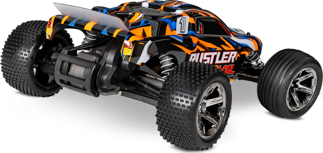 Tires &amp; wheels, assembled, glued (2.8") (RXT black chrome wheels, Alias® tires, foam inserts) (2WD electric rear) (2) (TSM® rated)