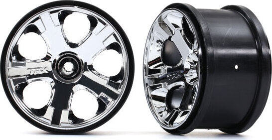 Wheels, All-Star 2.8" (chrome) (nitro rear/ electric front) (2)