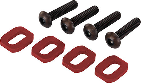 Washers, motor mount, aluminum (red-anodized) (4)/ 4x18mm BCS (4)