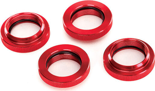 Spring retainer (adjuster), red-anodized aluminum, GTX shocks (4) (assembled with o-ring)