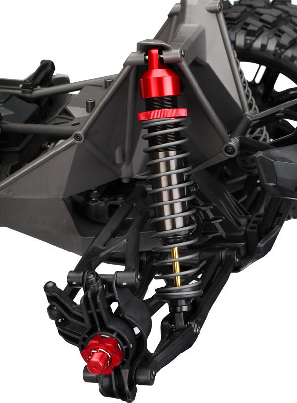 Spring retainer (adjuster), red-anodized aluminum, GTX shocks (4) (assembled with o-ring)