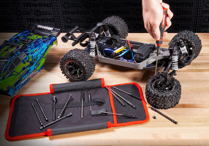 Speed Bit Master Set, hex and nut driver, 13-piece, includes premium handle (medium), travel pouch, hex drivers (straight: 1.5mm, 2.0mm, 2.5mm, 3.0mm), (ball-end: 2.0mm, 2.5mm, 3.0mm), and nut drivers (4.0mm, 4.5mm, 5.0mm, 5.5mm, 7.0mm, 8.0mm), 1/4" drive