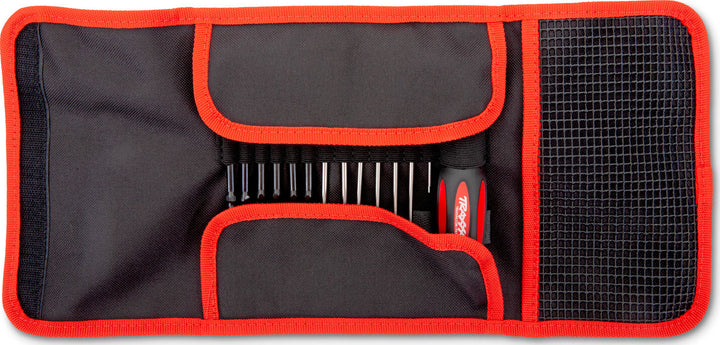 Speed Bit Master Set, hex and nut driver, 13-piece, includes premium handle (medium), travel pouch, hex drivers (straight: 1.5mm, 2.0mm, 2.5mm, 3.0mm), (ball-end: 2.0mm, 2.5mm, 3.0mm), and nut drivers (4.0mm, 4.5mm, 5.0mm, 5.5mm, 7.0mm, 8.0mm), 1/4" drive