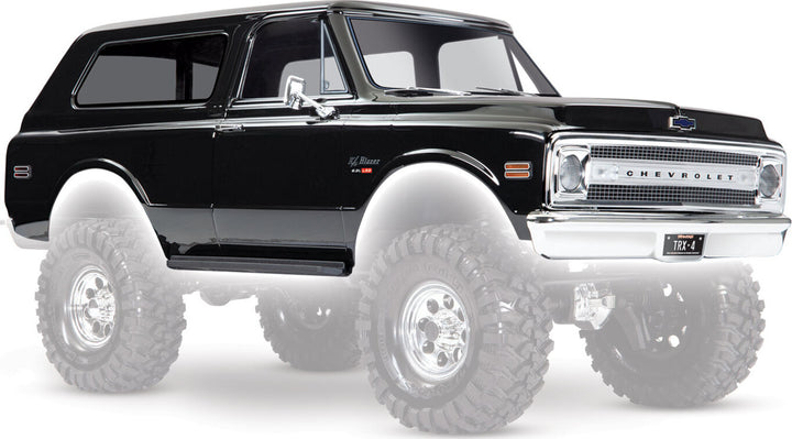 Body, Chevrolet Blazer (1969), Complete, Black (Painted) (Includes Grille, Side Mirrors, Door Handles, Windshield Wipers, Front and Rear Bumpers, Decals)