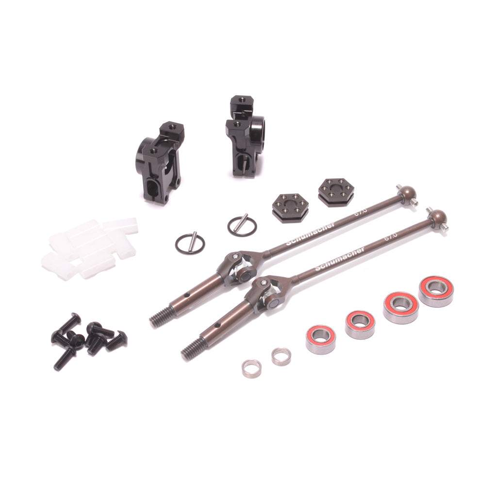 Schumacher Optional Alloy Rear Hub / UJ Assembly (-2mm) - L1R U8802