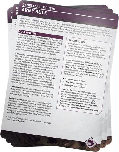 Index Cards: GENESTEALER CULTS