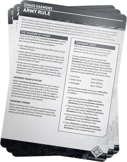 Index Cards: CHAOS DAEMONS