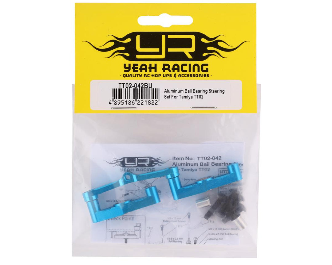 Yeah Racing Tamiya TT-02/TT-02B Aluminum Steering Rack Blue TT02-042BU